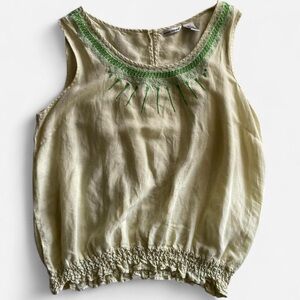 Embroidered Linen Top